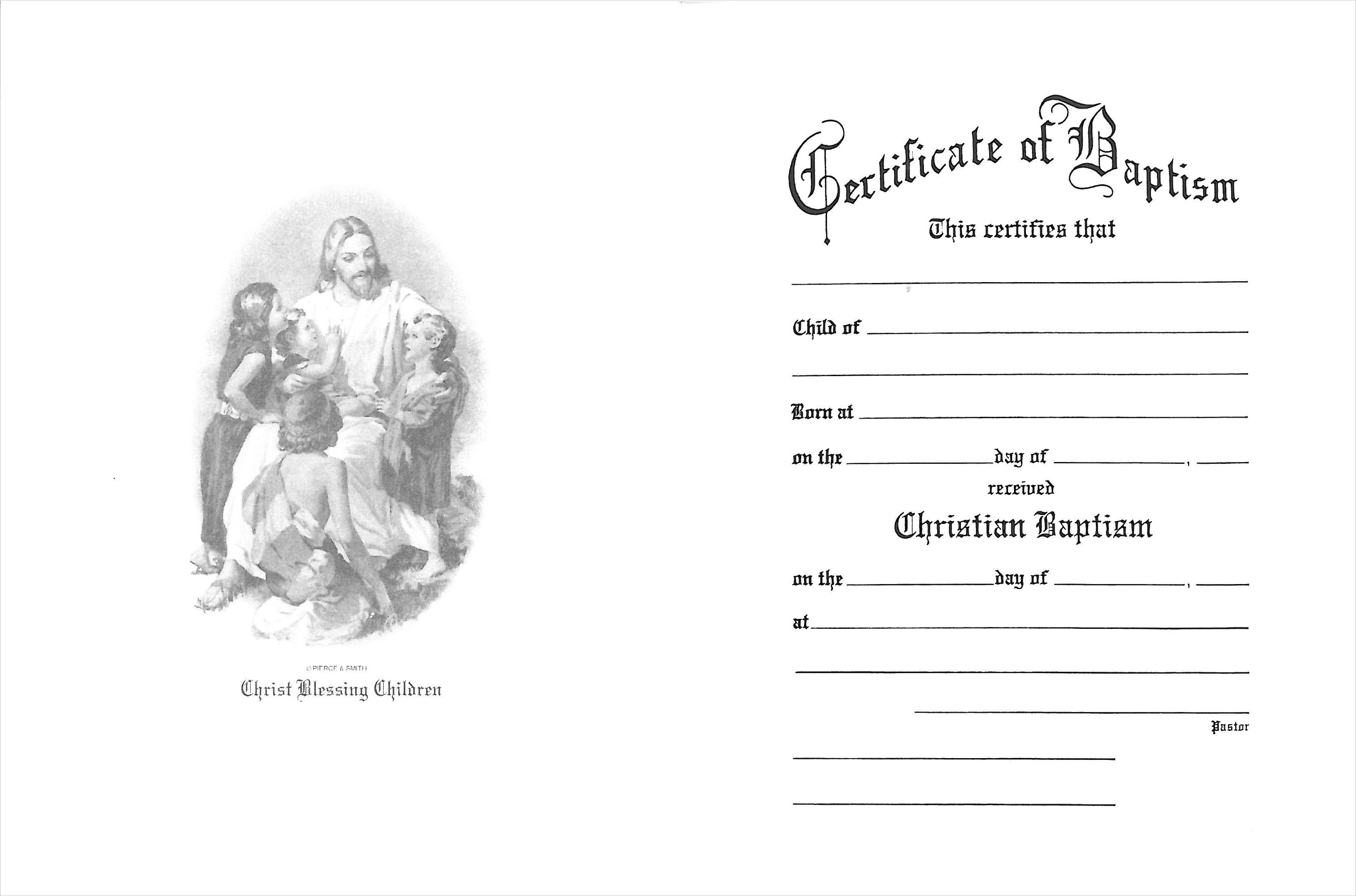 United Methodist Baptismal Certificates