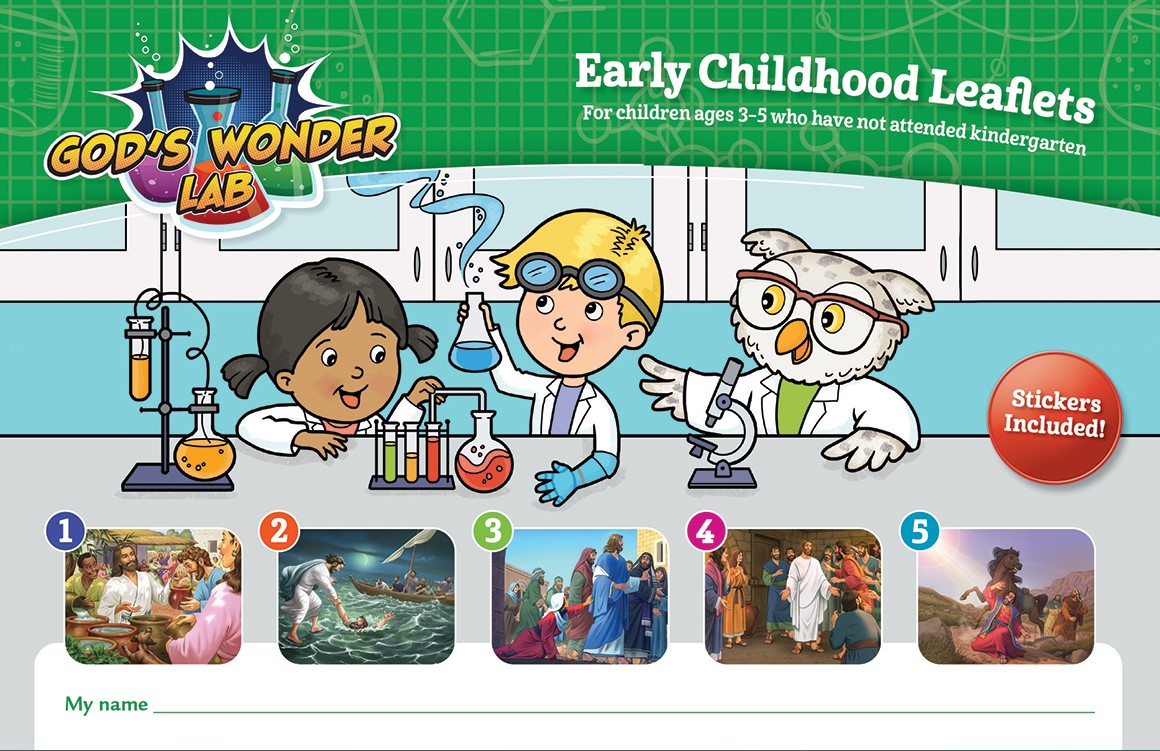 God S Wonder Lab Early Childhood Leaflets And Stickers Cph Vbs Ambassador Publications Store